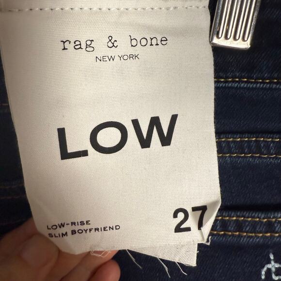 Rag & Bone Dre Low-Rise Slim Bianca Blue Denim Boyfriend Jeans Size 27 - Picture 11 of 13